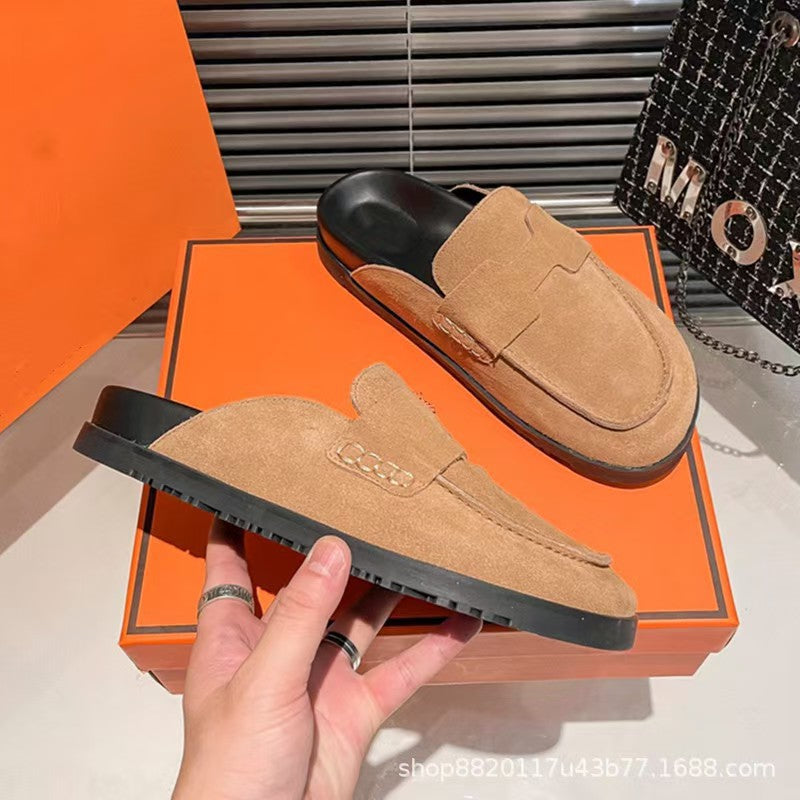 Damen Slipper mit weichem Wildleder und anatomischer Fußbettung Drune