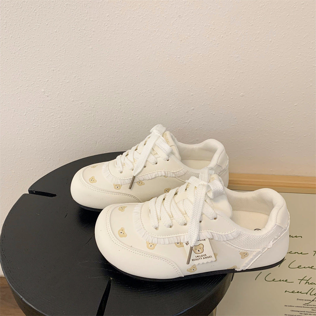 Damen Sneakers mit niedlichem Bärenmotiv und komfortabler Sohle Drune