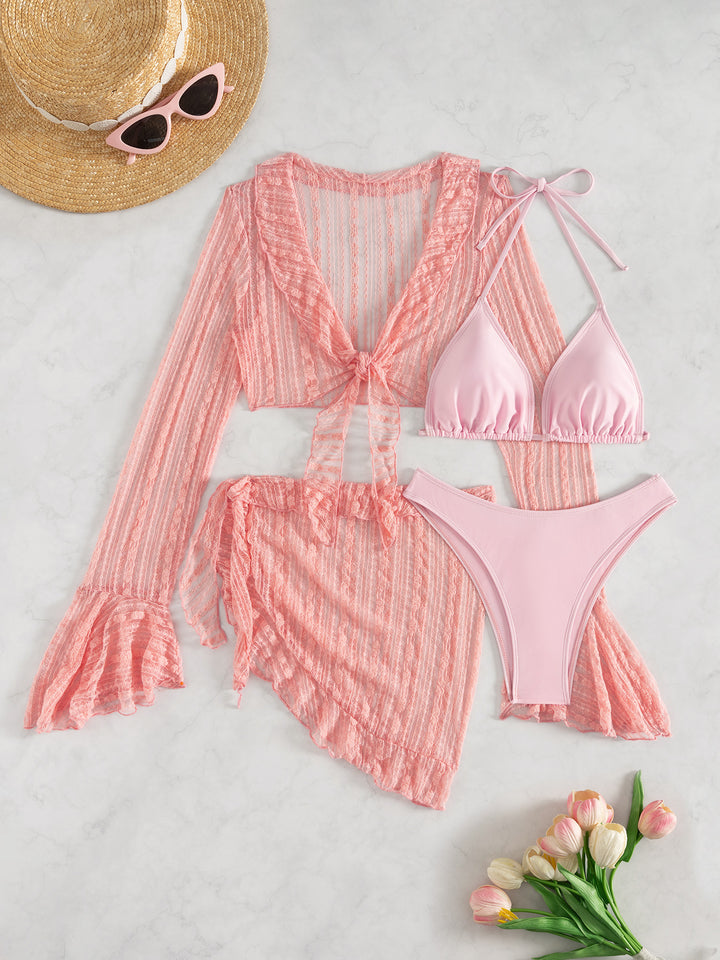 Damen Bikini-Set mit crop-top und lässigem Wickelrock Drune