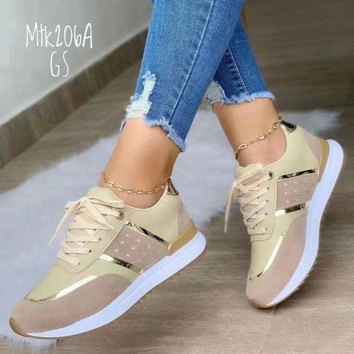 Damen Sportliche und elegante Fitness-Sneaker mit modischen Metallic-Akzenten Drune