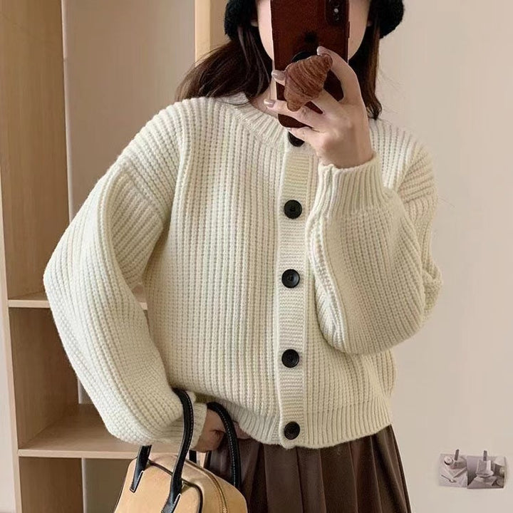 Damen Strickjacke mit Knöpfen Drune