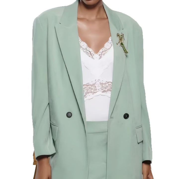 Damen Eleganter Blazer mit doppelt geknöpften Lappen Drune