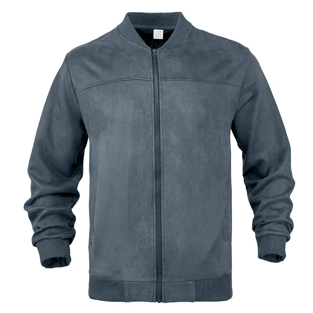 Herren nan Wildleder-Blousonjacke im Bomberstil mit elastischen Rippbündchen Drune