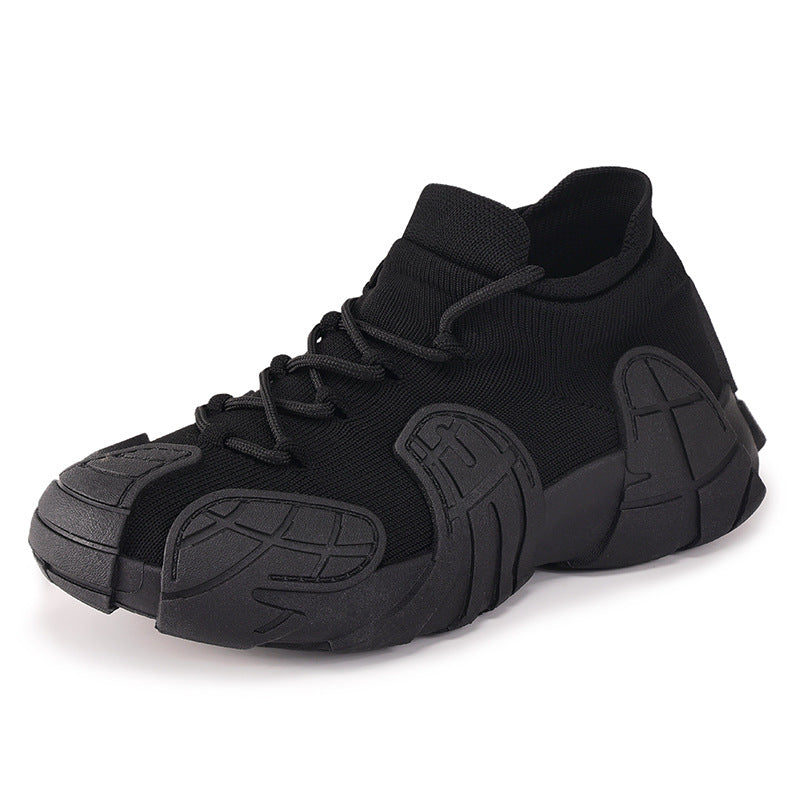 Herren nan massiver Sneaker mit sockenähnlichem Strickschaft, geformten Gummiapplikationen und griffiger Profilsohle Drune