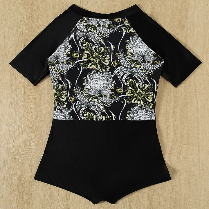 Damen sportlicher Badeanzug mit elegantem Floral-Design Drune
