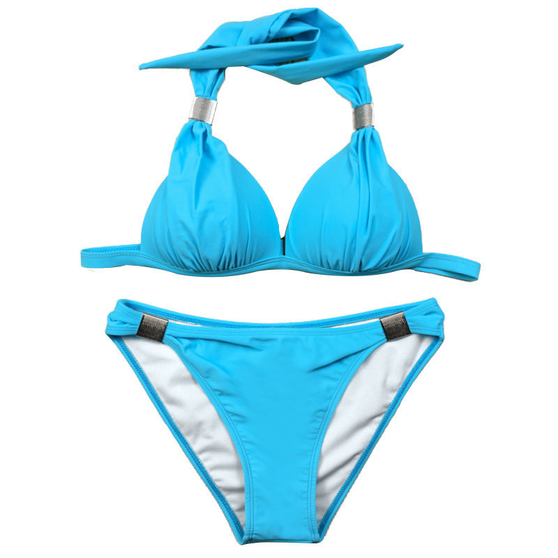 Damen Triangel-Bikini mit verstellbaren Trägern und schicker Knoten-Detail Drune