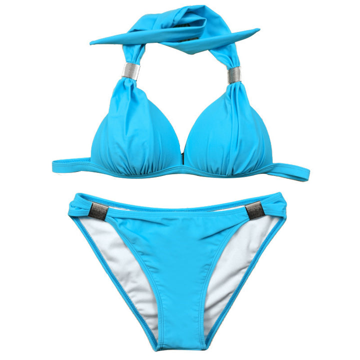 Damen Triangel-Bikini mit verstellbaren Trägern und schicker Knoten-Detail Drune
