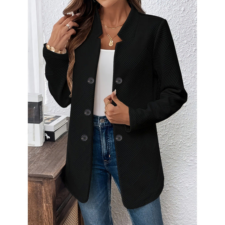 Damen klassischer Blazer mit strukturiertem Design und modernen Knopfdetails Drune