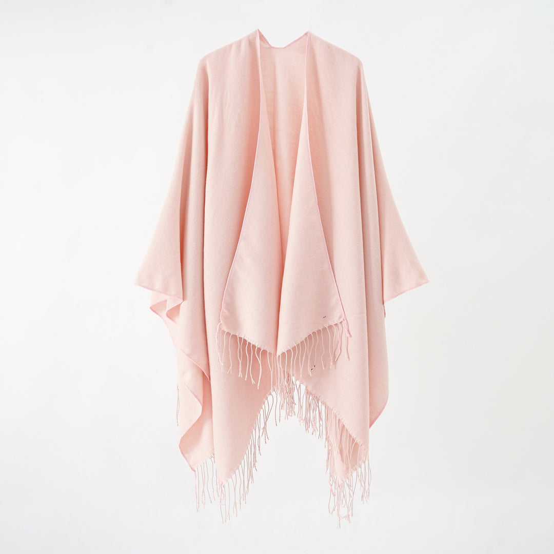 Damen modischer Fransen-Poncho aus weichem Material mit luxuriösem Fall Drune