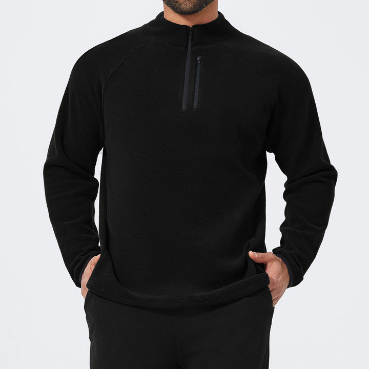 Herren Mikrofleece Pullover mit halbem Reißverschluss und Raglanärmeln Drune