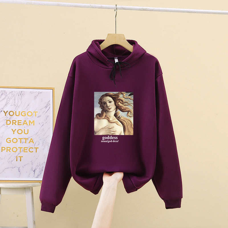 Damen Kapuzenpullover mit künstlerischem Druck Drune