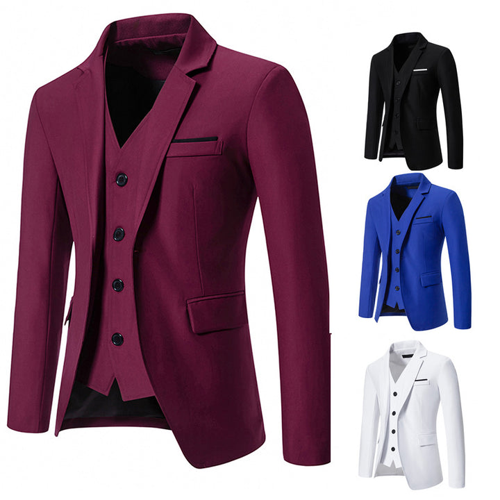 Herren elegant ausgestattetes Anzugset mit Blazer, Weste und Hose Drune