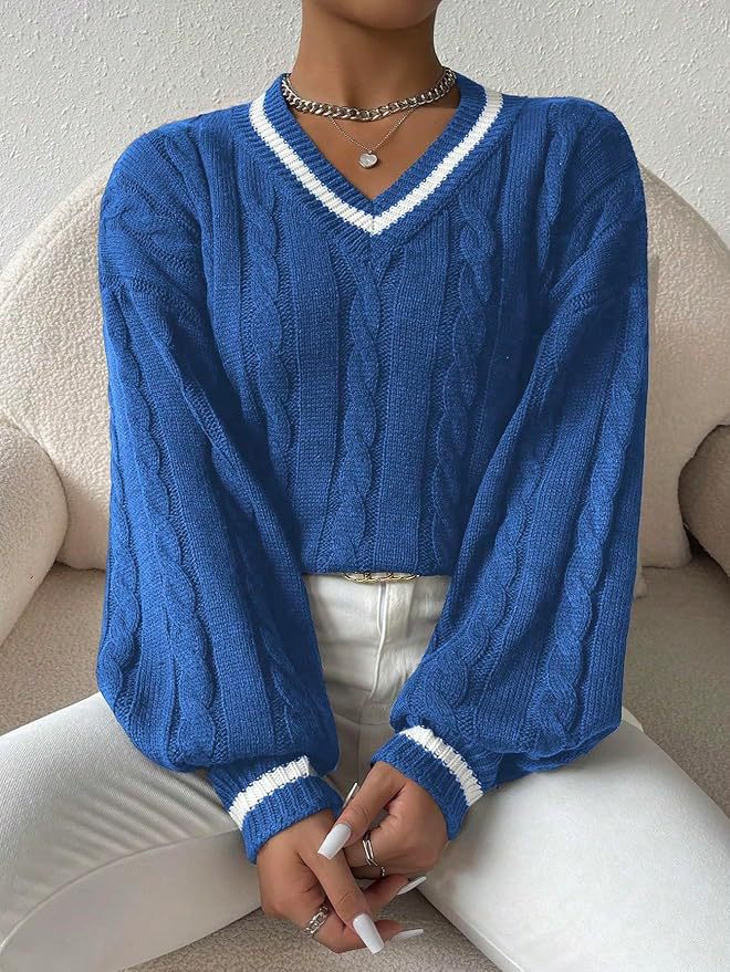 Damen Grobstrick Pullover Drune