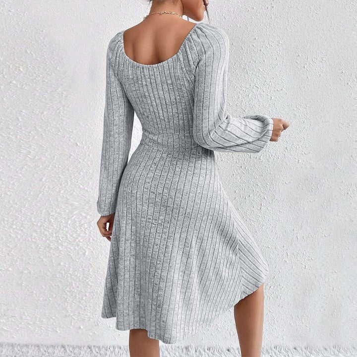 Damen Midi-Kleid mit elastischem Material und modischer Raffung Drune