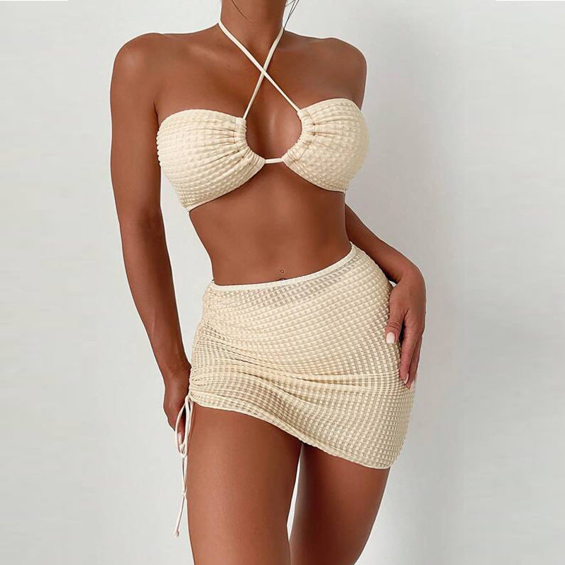 Damen Bandeau-Bikini mit sexy Wickelrock Drune