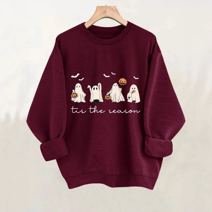 Damen Sweatshirt mit verspielt gruseligem Motiv Drune