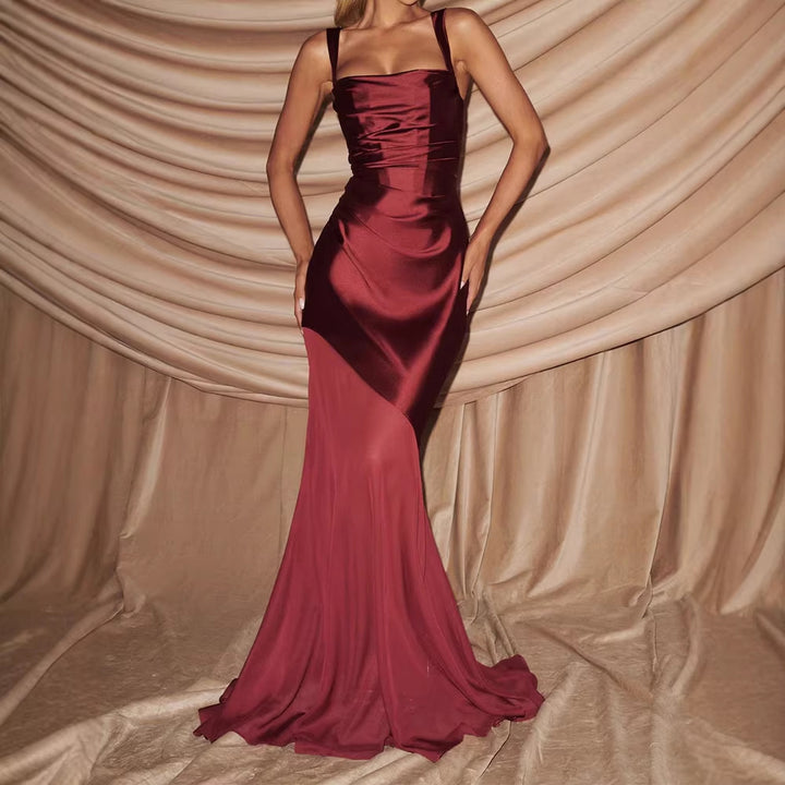 Damen Elegantes Chiffon-Abendkleid mit figurbetontem Schnitt Drune