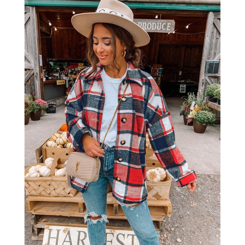 Damen Karierte Flanelljacke Drune
