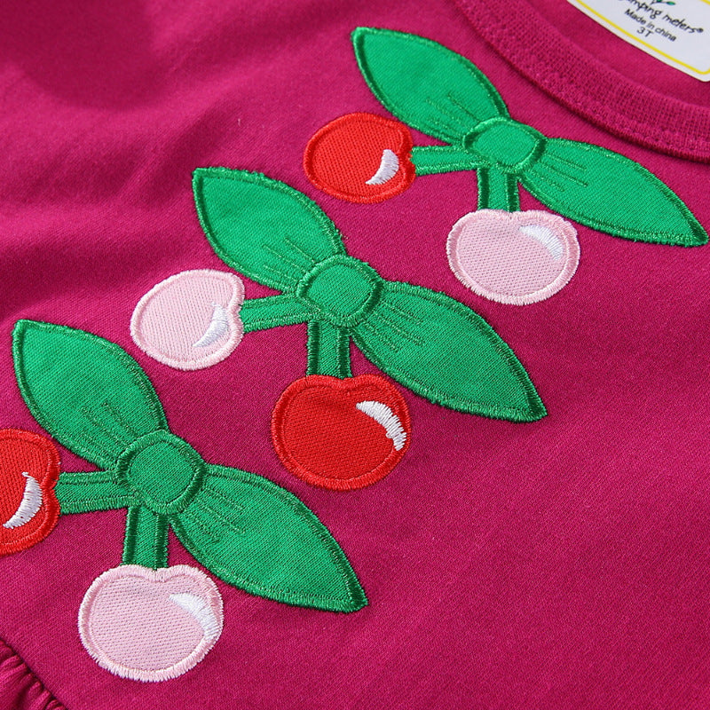 Mädchen Freizeitkleid mit niedlichem Kirsch-Motiv und Rüschen Drune