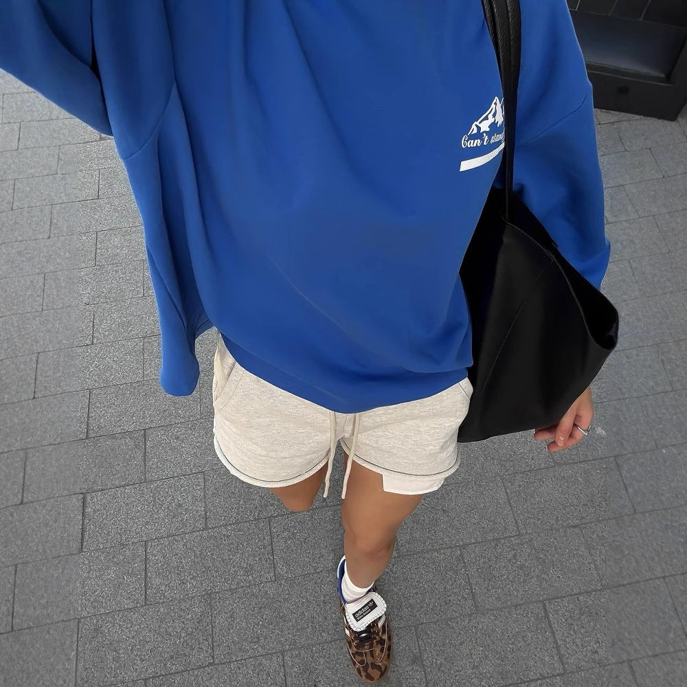 Damen lässiger Sweatshirt mit sportlichen Streifen Drune