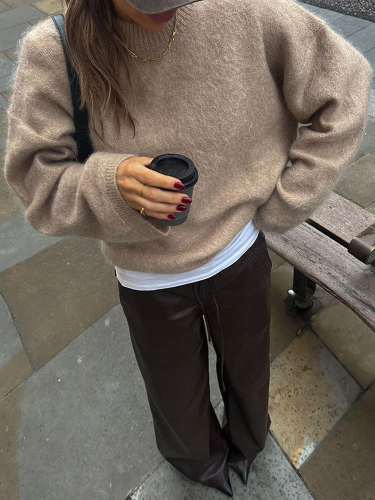 Damen Oversized Strickpullover aus weichem Cashmere-Mix Drune