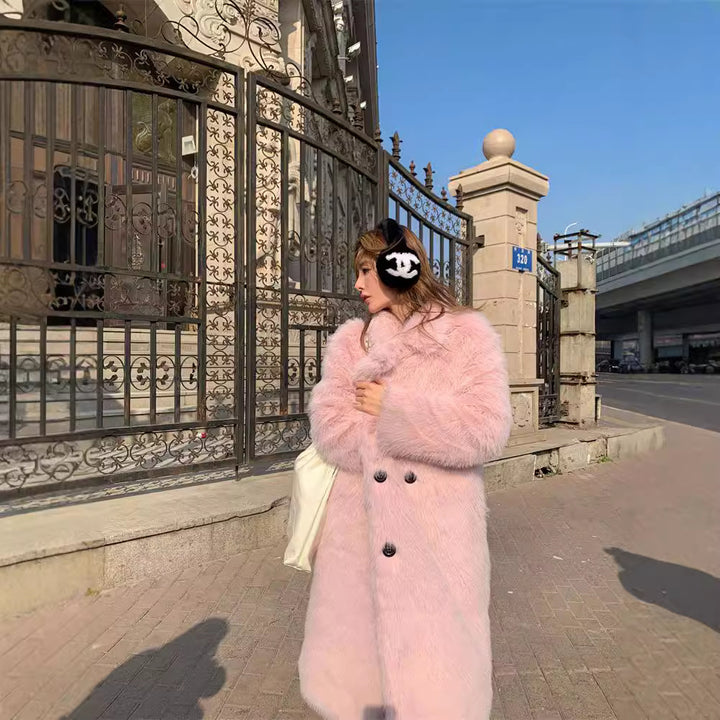 Damen Kuscheliger Kurzhaarmantel Drune