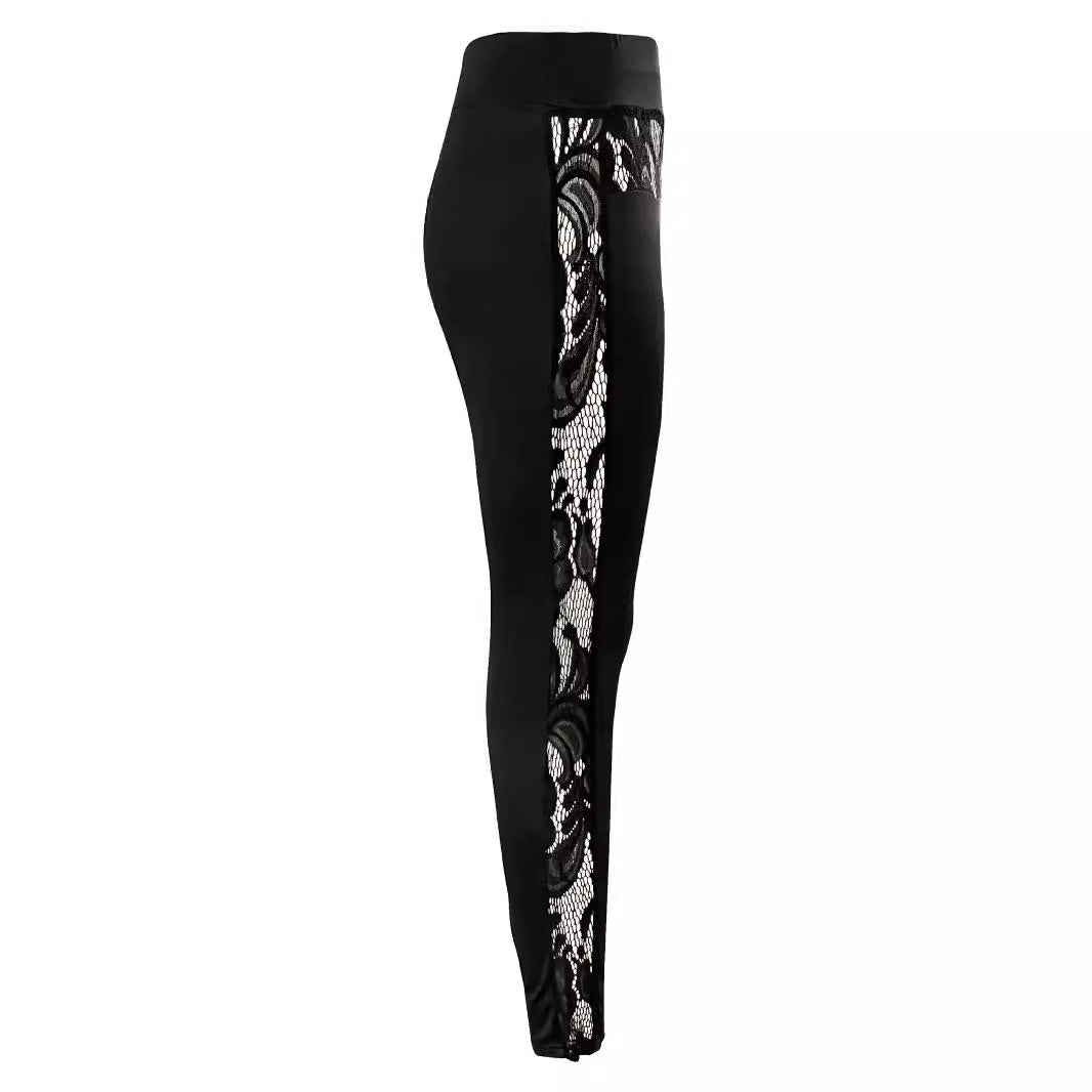 Damen sportliche Leggings mit verführerischem Spitzen-Detail Drune