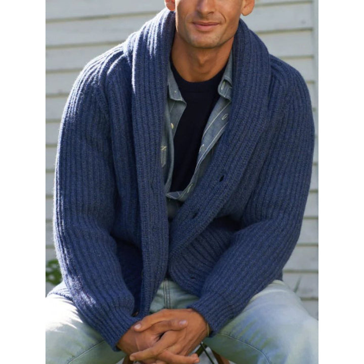 Herren Strickcardigan mit überworfenem Revers Drune