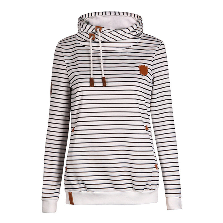 Damen Kapuzenpullover mit gestreiftem Design und hochwertigen Details Drune
