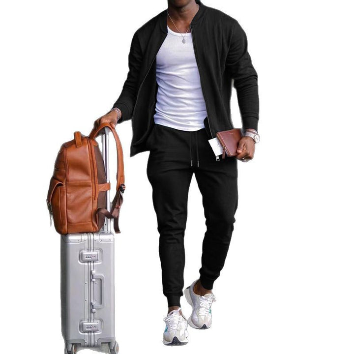 Herren nan sportives Freizeitset mit Bomberjacke und tapered Jogginghose aus Baumwollmix Drune