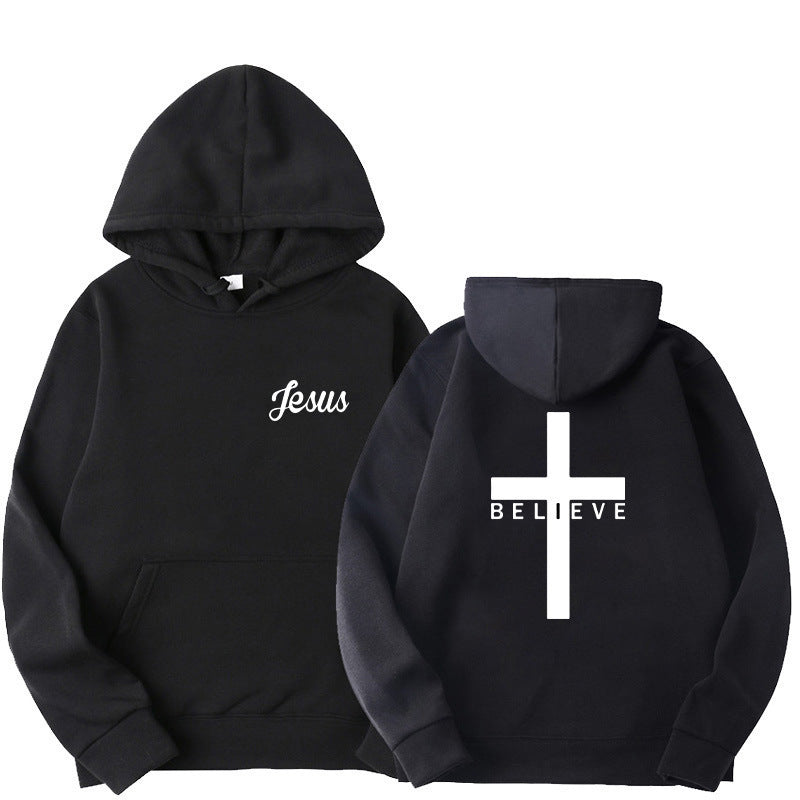 Damen Kapuzenpullover mit motivierendem Glaubensdesign und bequemer Passform Drune