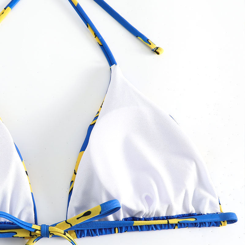 Damen Triangle-Bikini mit lässigem Smiley-Design Drune