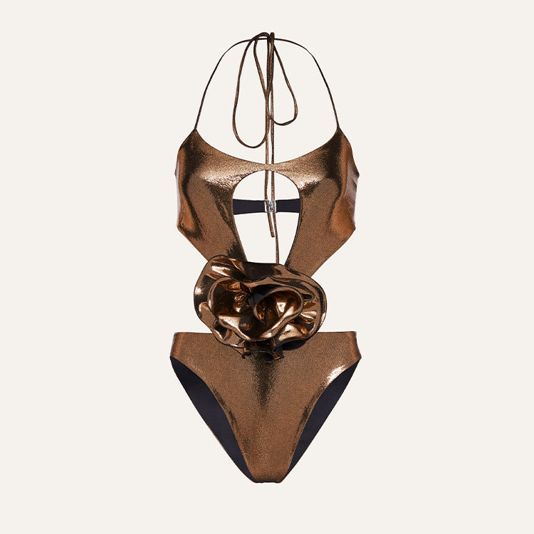 Damen Cut-Out Badeanzug mit kunstvollem Rüschendetail Drune
