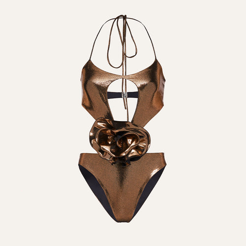Damen Cut-Out Badeanzug mit kunstvollem Rüschendetail Drune