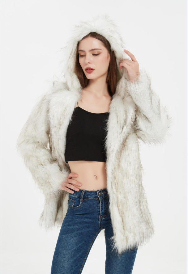 Damen Coole und lässige Kunstpelzjacke Drune