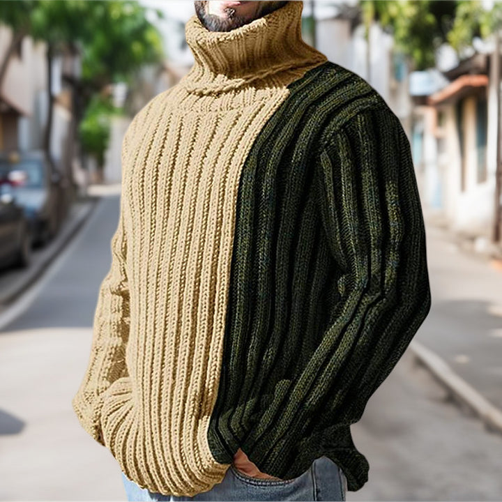 Herren Rollkragenpullover mit strukturiertem Rippdesign Drune