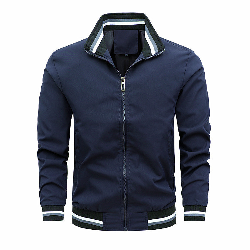 Herren modische Sportjacke mit strukturiertem Kragen Drune