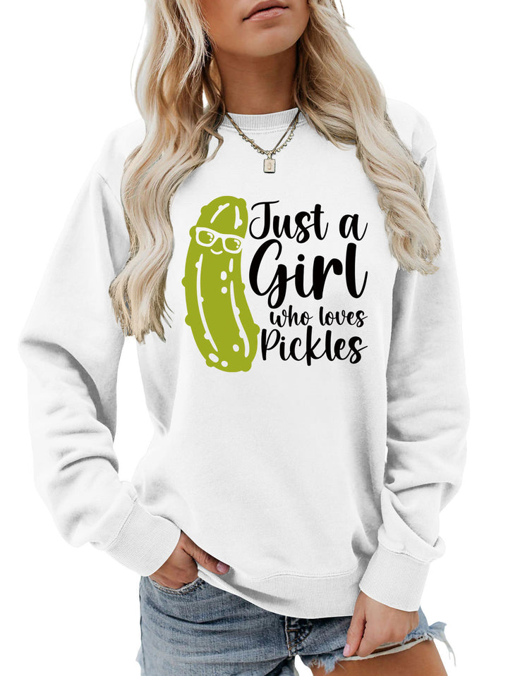 Damen Sweatshirt mit humorvollem Gurkenmotiv und lässigem Schnitt Drune