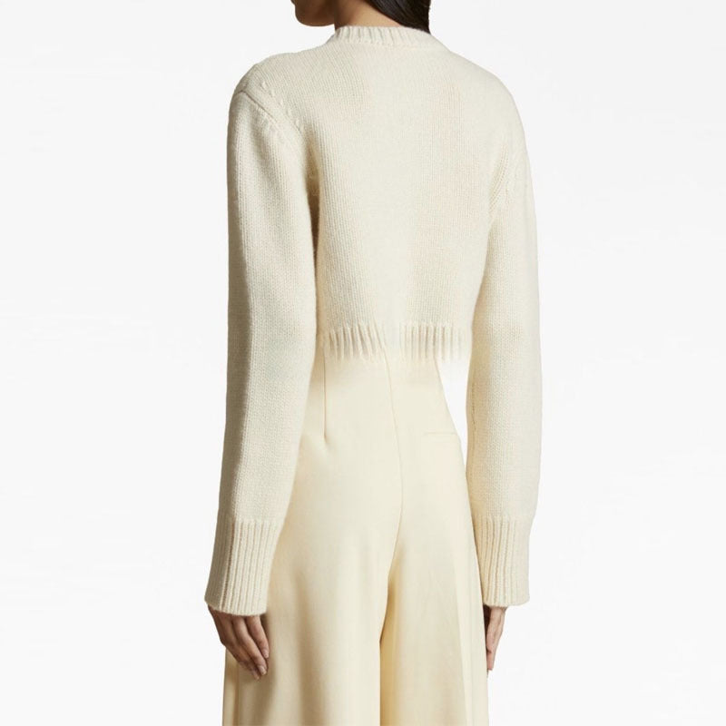 Damen Kürzer Strickcardigan mit Knöpfen Drune