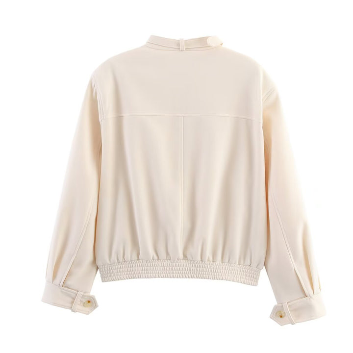 Damen modische Übergangsjacke mit elegantem Stehkragen Drune