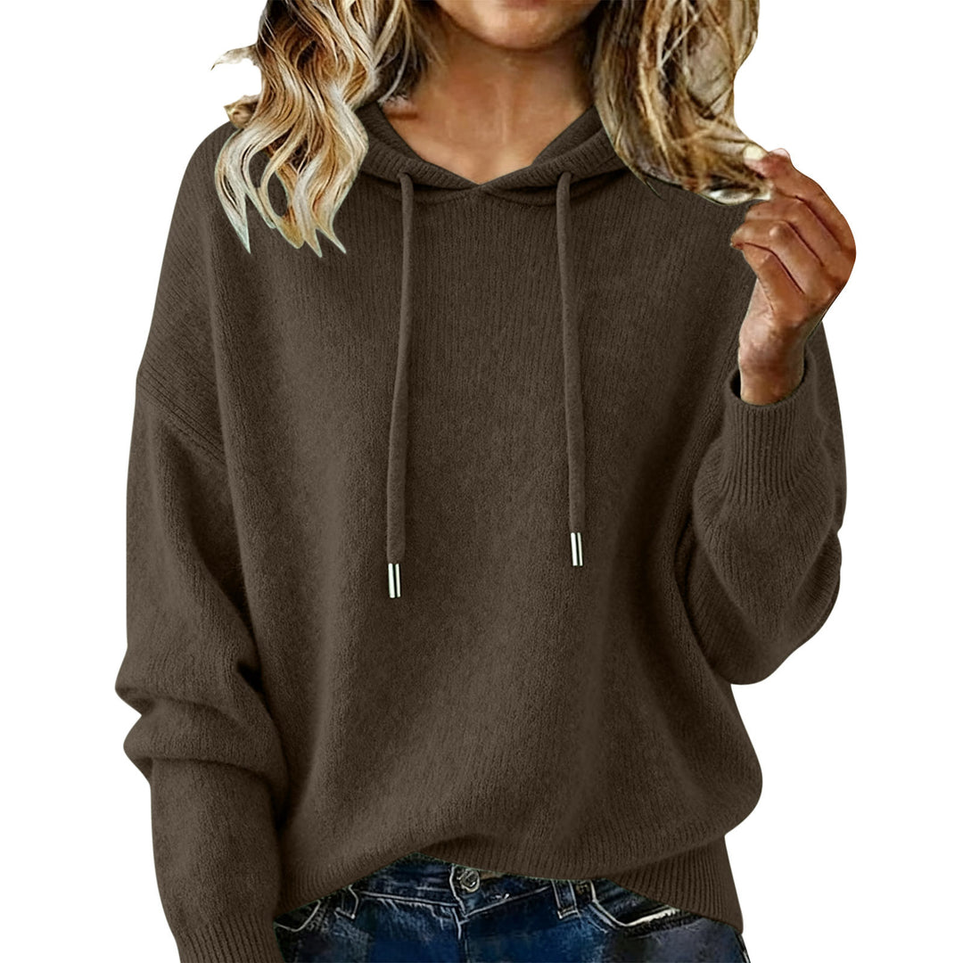 Damen Oversized Kapuzensweatshirt mit texturiertem Design und Kordelzug Drune