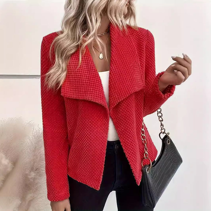 Damen lässige Waffelpique-Jacke Drune