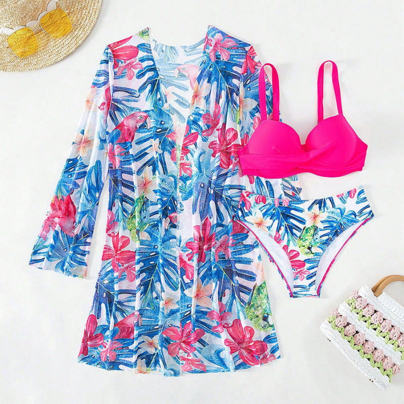 Damen Bikini-Set mit innovativem Design und floralem Print Drune