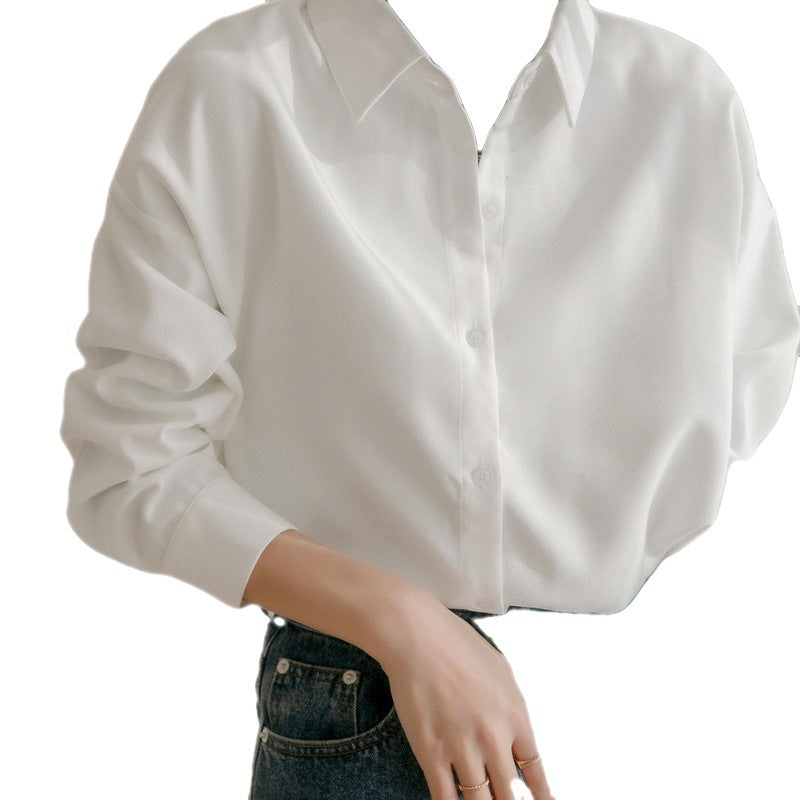 Damen Oversized Bluse mit elegantem Kragen und lässigem Schnitt Drune