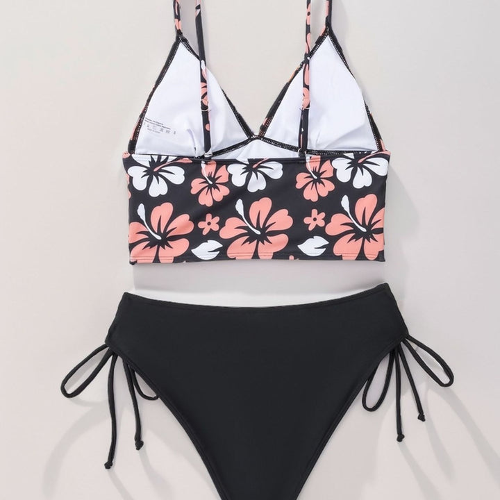 Damen Bikini-Set mit floralem Oberteil und bequemen Bändchen Drune
