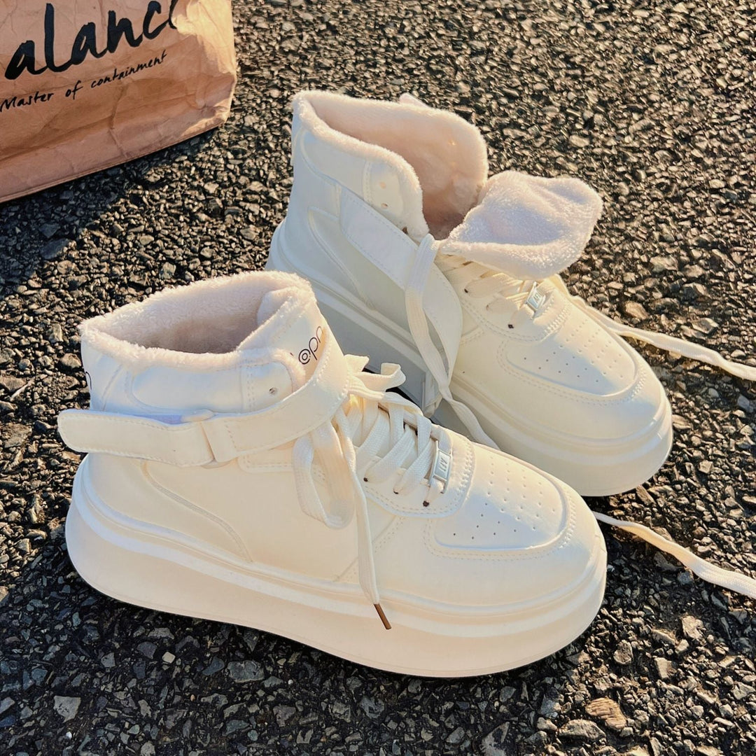 Damen Hohe Winter-Sneaker mit warmem Innenfutter und praktischem Klettverschluss Drune