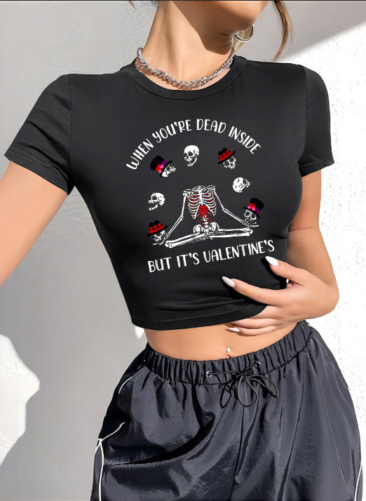 Damen Crop-Top mit innovativem Spinnen-Netz-Design Drune