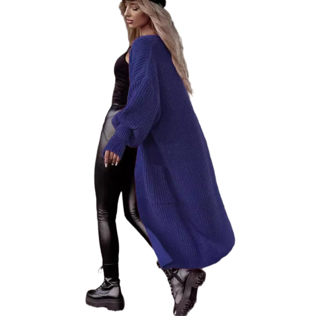 Damen Grobstrickmantel im lässigen Oversized-Stil mit tiefen Taschen Drune