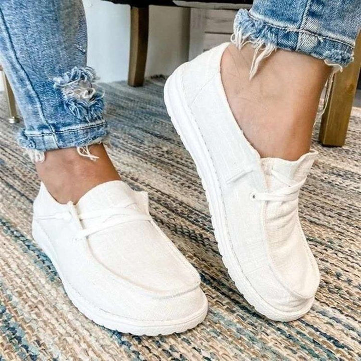 Damen Freizeit-Slip-On Schuhe mit elastischen Schnürdetails und rutschfester Sohle Drune