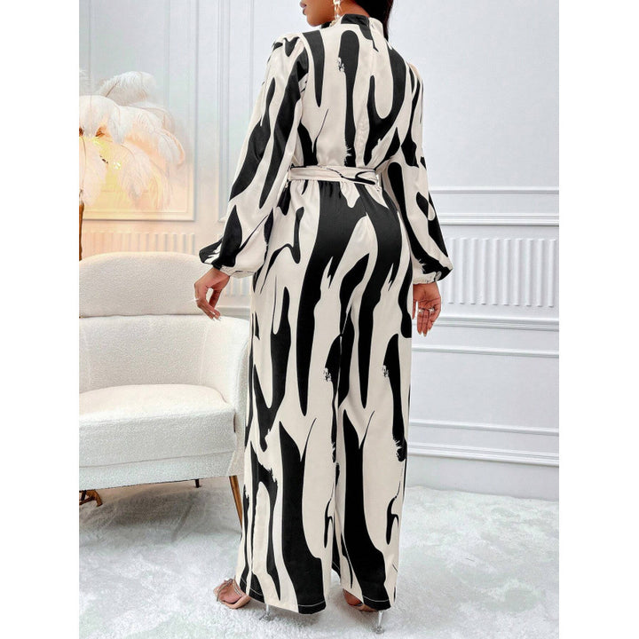 Damen Maxikleid mit stylischem Wickel-Design und eleganten Puffärmeln Drune